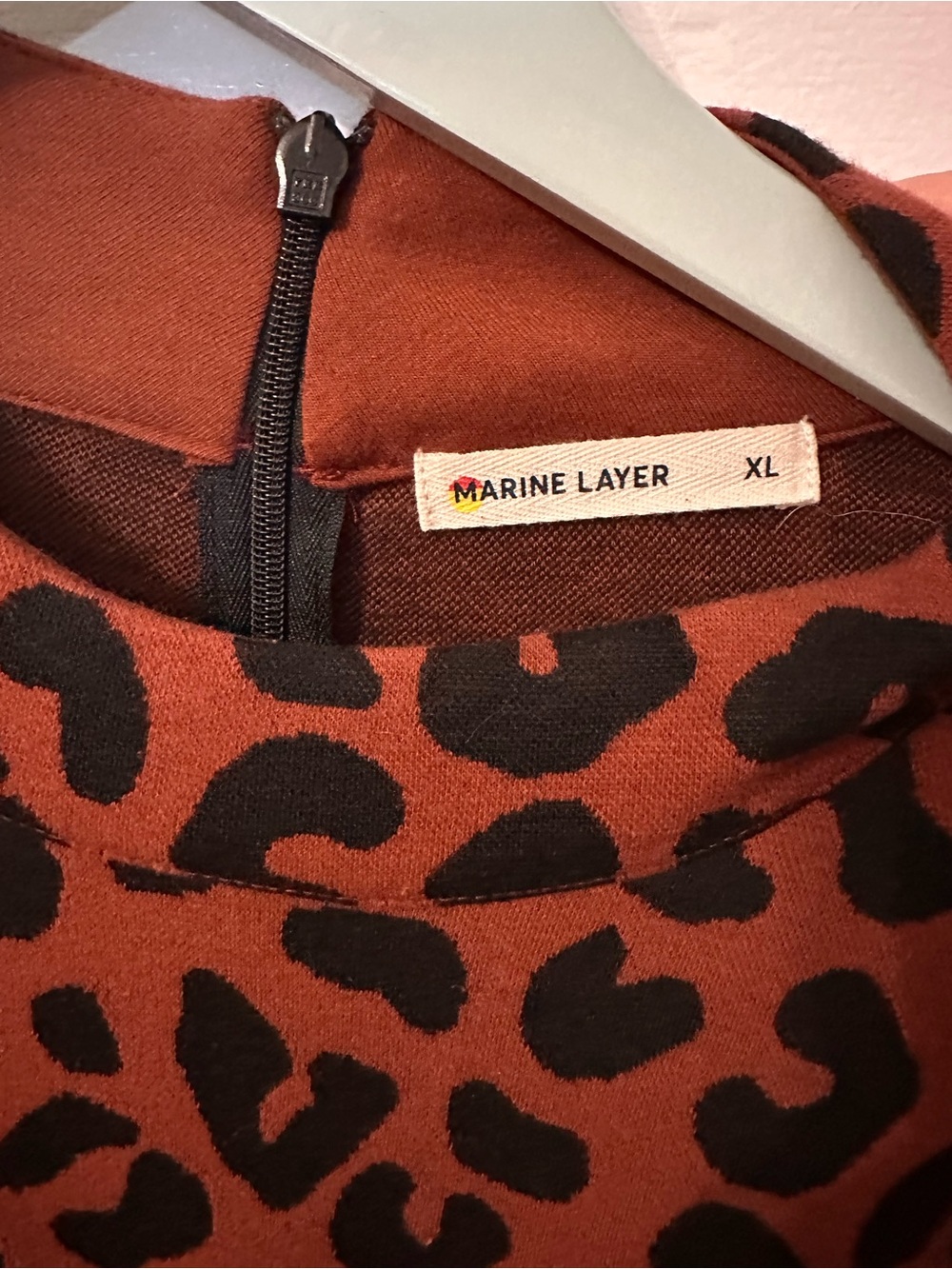Marine Layer Rust Brown Leopard Print Top - Picture 3 of 4